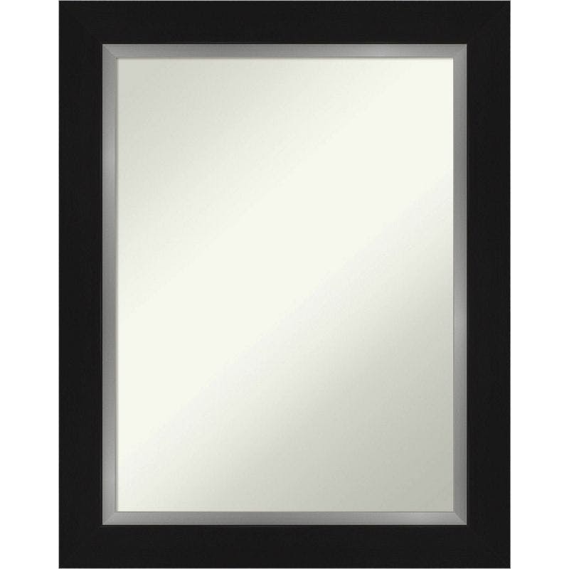 Eva Black Silver Rectangular Bathroom Vanity Wall Mirror - 36" x 30.34"