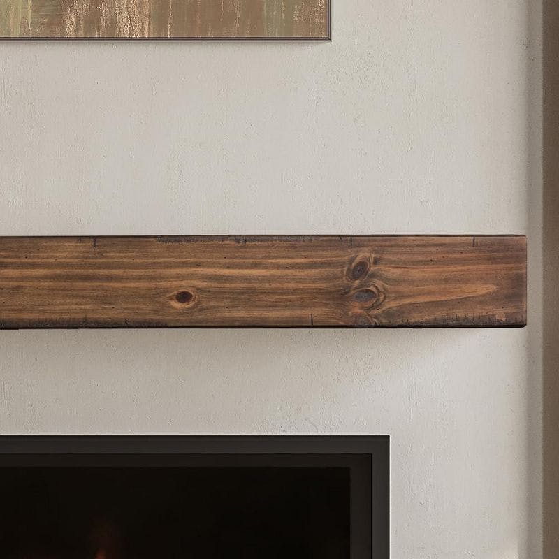 Dakota 72" Mocha Pine Wood Rustic Fireplace Mantel Shelf