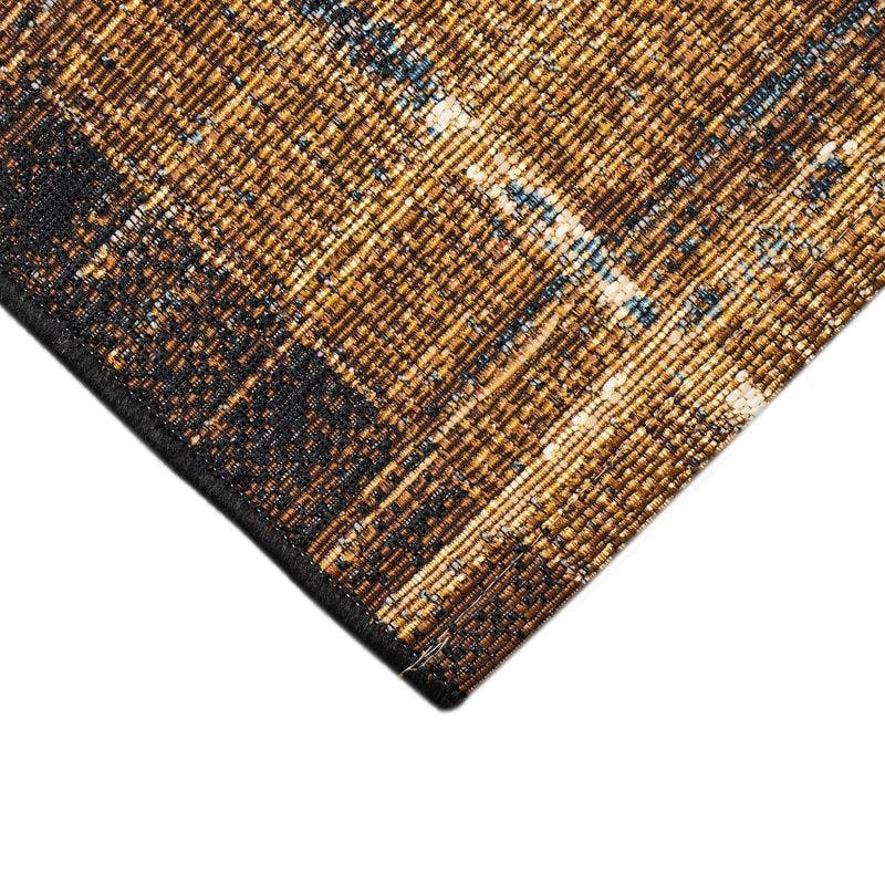 Sunset Gold Flat Woven 8' x 10' Synthetic Stripe Area Rug