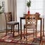 Abigail Walnut Brown Solid Wood Counter Stool with Soft Fabric Upholstery