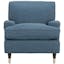 Navy Spot 29" Contemporary Leather & Wood Arm Chair