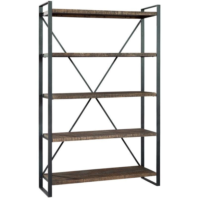 Hyde Wide Industrial Open Shelving Etagere Bookcase