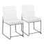 Fuji High Back Contemporary White Faux Leather Side Chair with Black Steel Frame