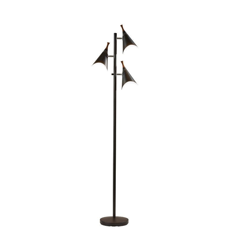 Draper 68'' Black Adjustable Multi-Head Metal Floor Lamp