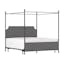 Nordland Matte Black Upholstered Metal Canopy Bed