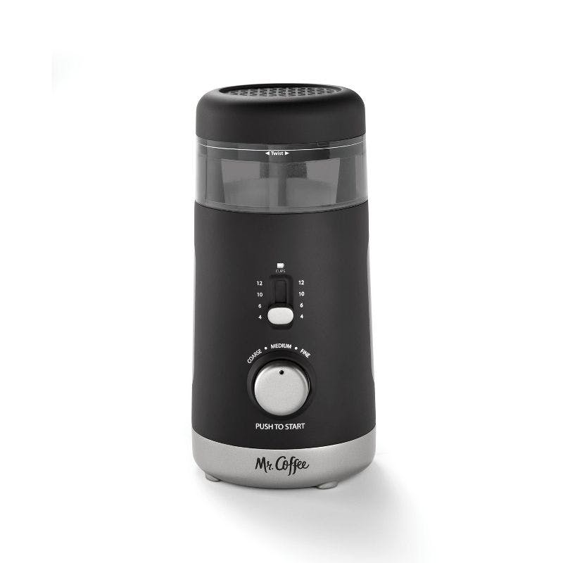 Efficient 12-Cup Black Stainless Steel Automatic Coffee Grinder