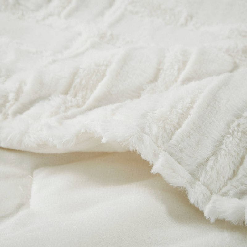 Ivory Arctic Ultra Plush Faux Fur Throw Blanket 50"x60"