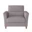 Flared Arm Light Grey Microfiber & Wood Accent Chair