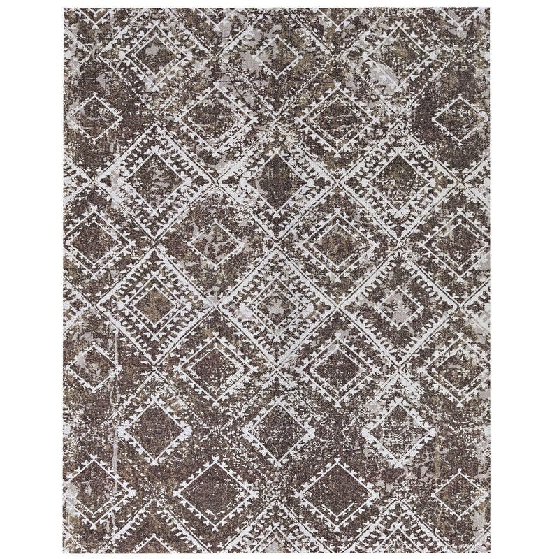 Taupe & White Distressed Lightweight Outdoor Rug 6'x8'