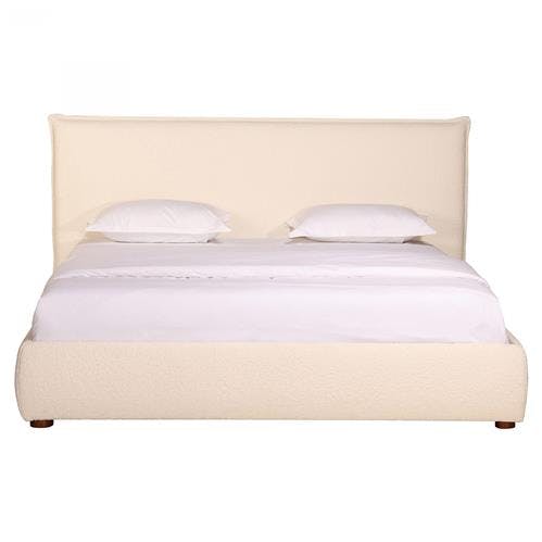 Hubert King White Upholstered Bed
