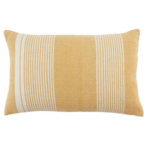 Kristian 13"x21" Gold Striped Indoor/Outdoor Lumbar Pillow