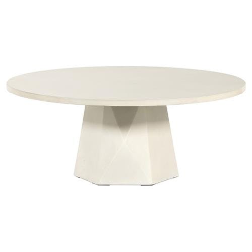 Schuller Round White Concrete Indoor/Outdoor Coffee Table