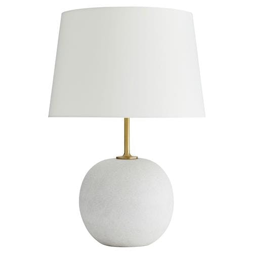 Colton 27.5" White Brass Table Lamp with Ivory Shade