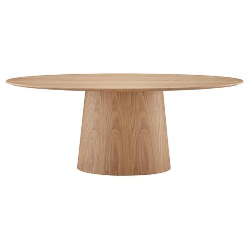 Contemporary Mid-Century 78'' Oval Natural Wood Dining Table