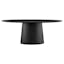 Contemporary Mid-Century Matte Black Oval Wood Dining Table