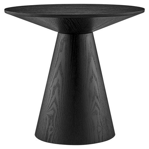 Barra Black Ash 24" Round Pedestal Side Table