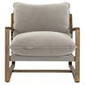 Ailyn Rustic Lodge Grey Upholstered Brown Wood Occasional Arm Chair