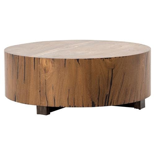 Dillon Natural Yukas Round Wood Coffee Table
