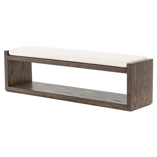 Marella Savile Flax Polyester Blend Upholstered Bench