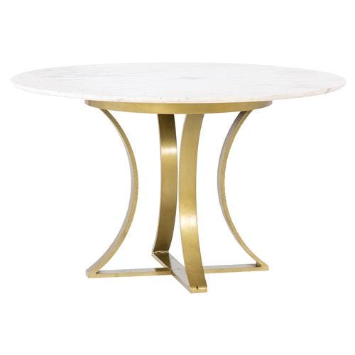 Damen 48" White Marble Top Dining Table