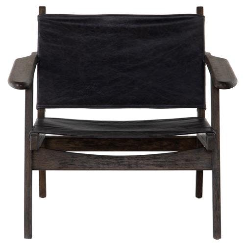 Sela Leather Accent Chair - Black