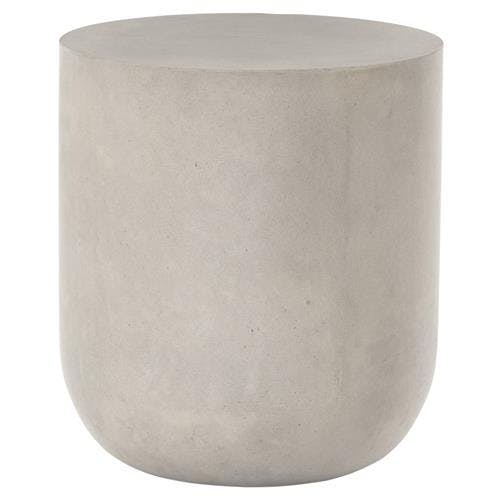 Mara Round Grey Concrete Outdoor Side Table