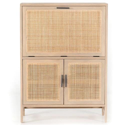 Libby Natural Mango Wood Bar Cabinet with Storage