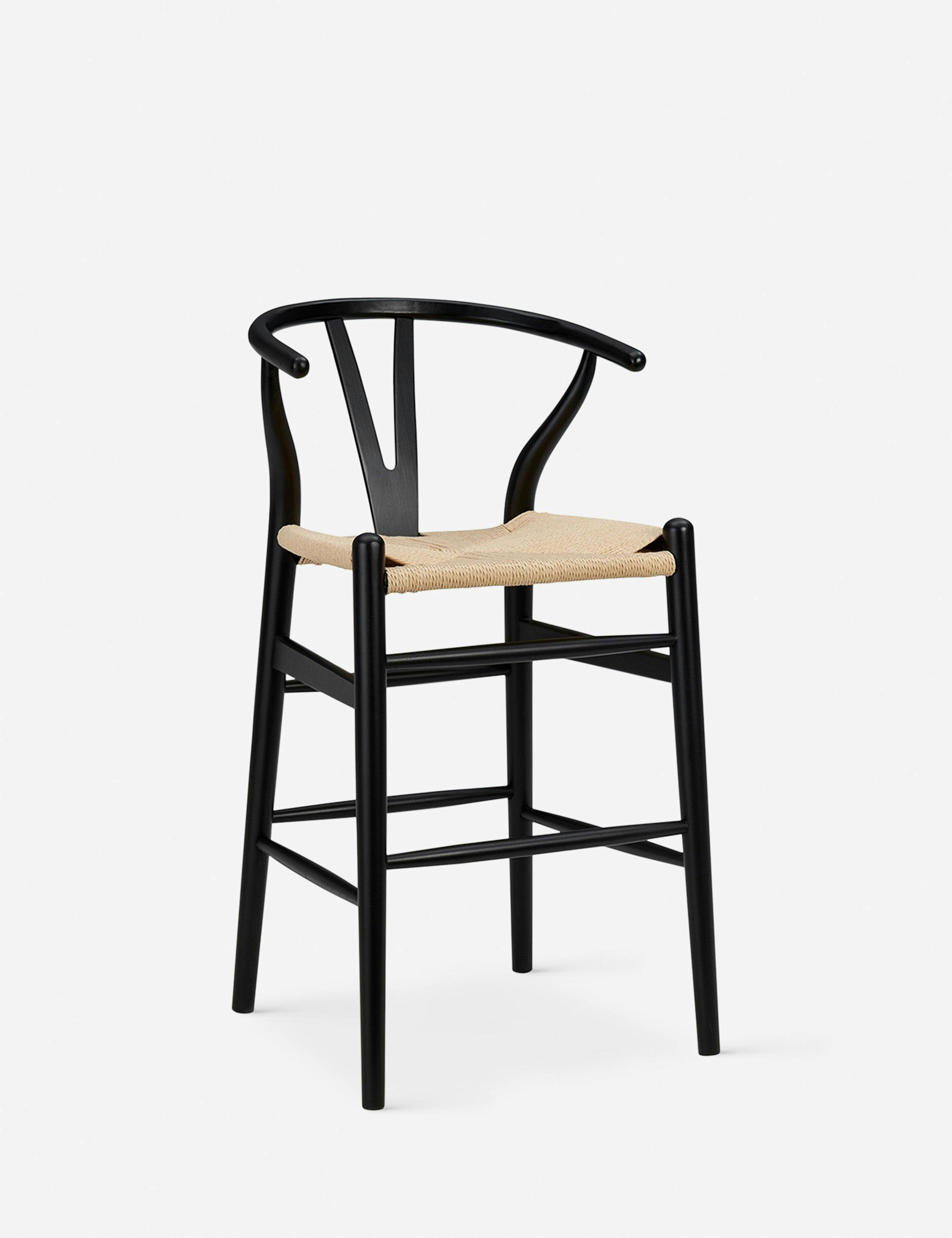 Evelina 39'' Adjustable Swivel Wood Counter Stool in Black and Natural