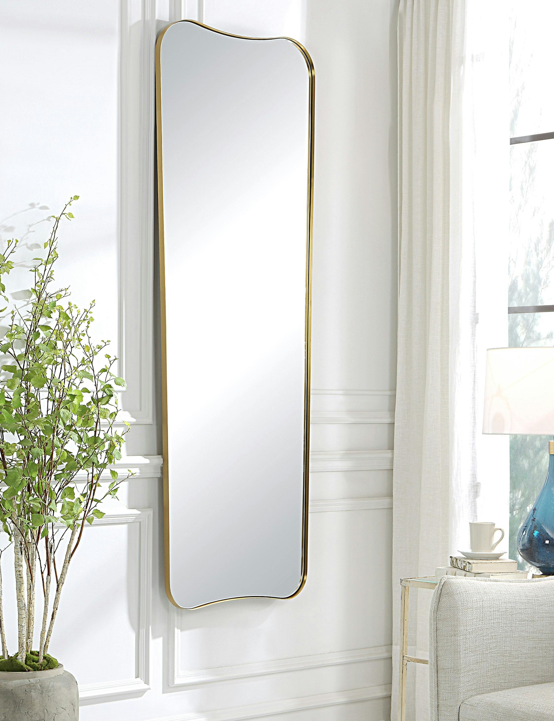 Belvoir Contemporary Full Length Wood Mirror in Gold