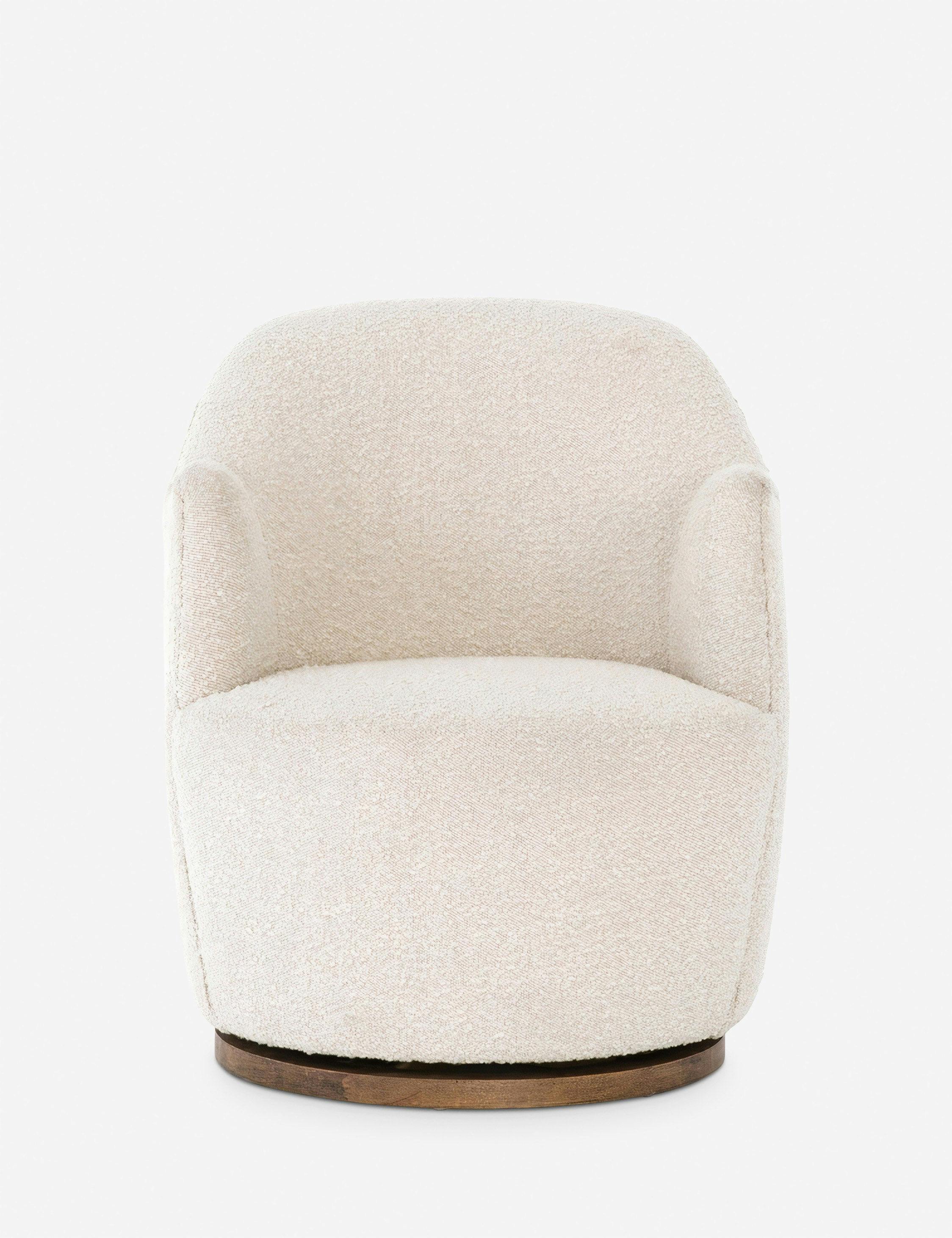 Margie Natural Boucle Upholstered Swivel Armchair