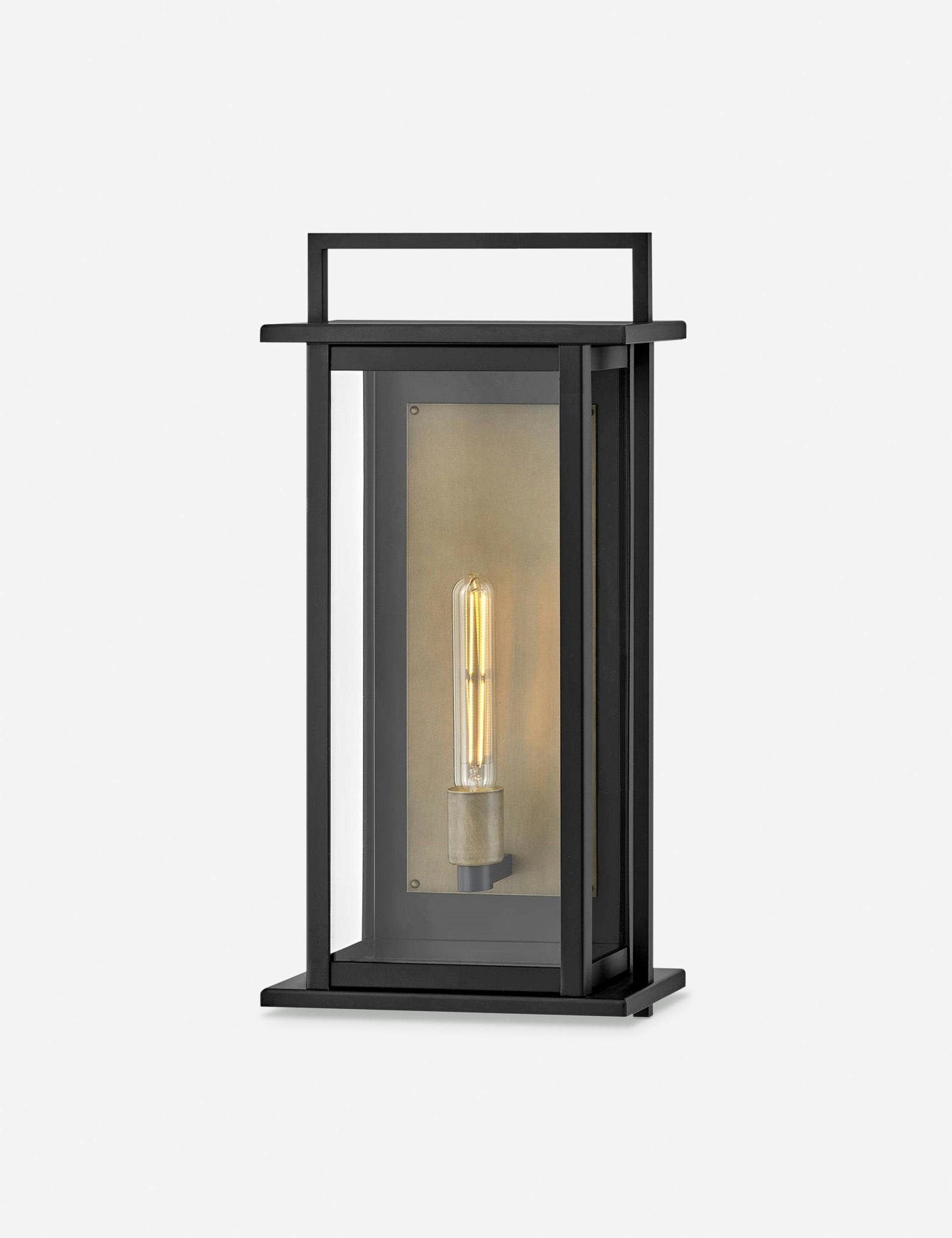 Langston Dimmable Outdoor Wall Sconce in Black and Bronze