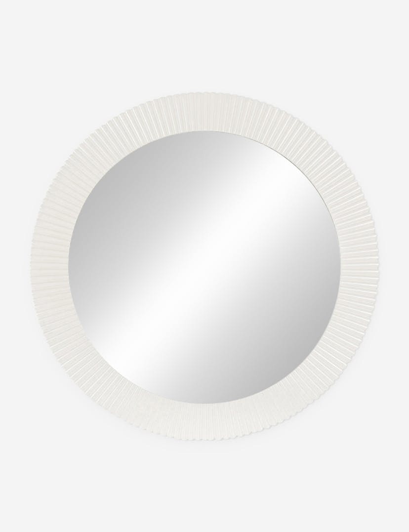 Novalee Round Mirror - White