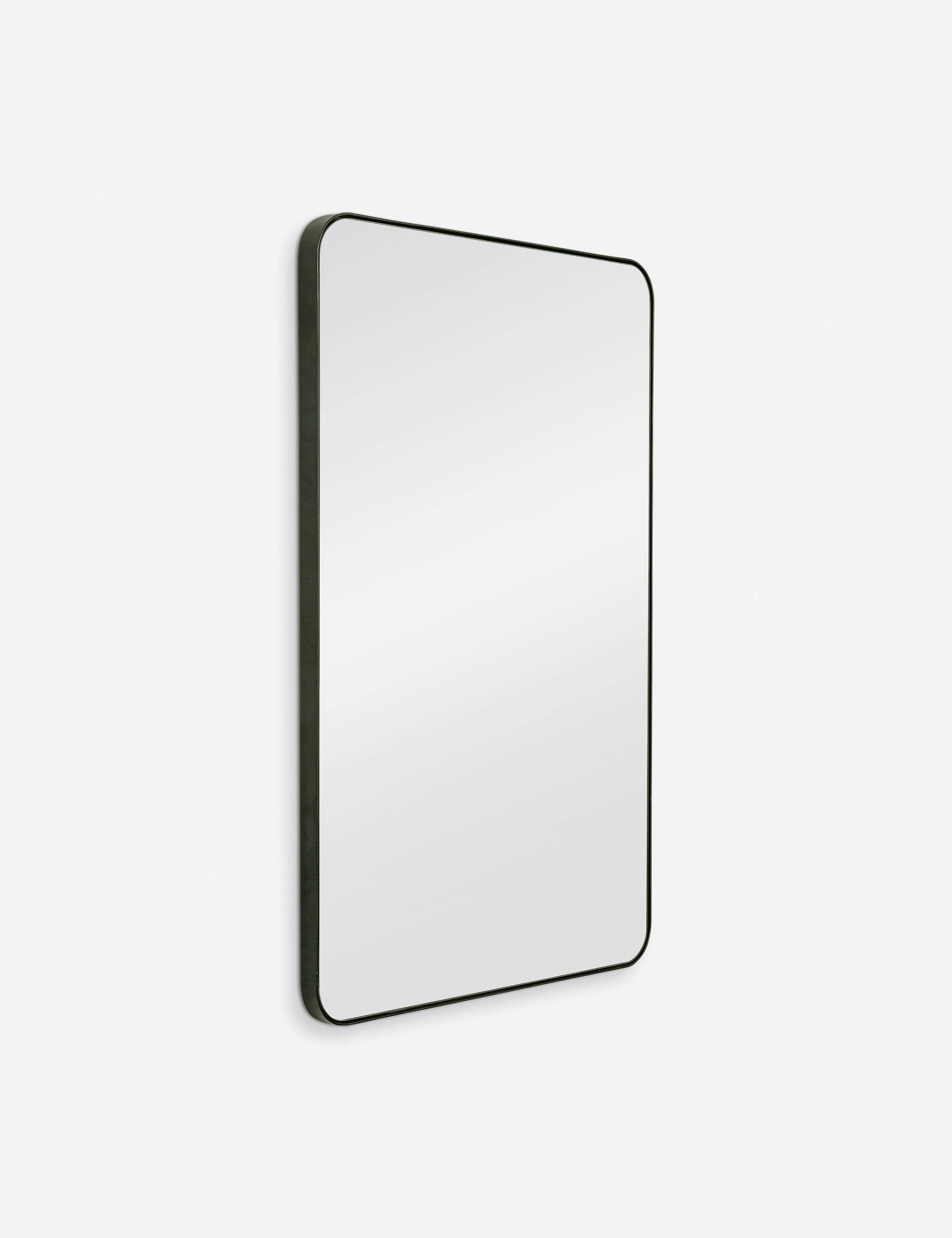 Aster Full-Length Rectangular Wood Mirror in Matte Black