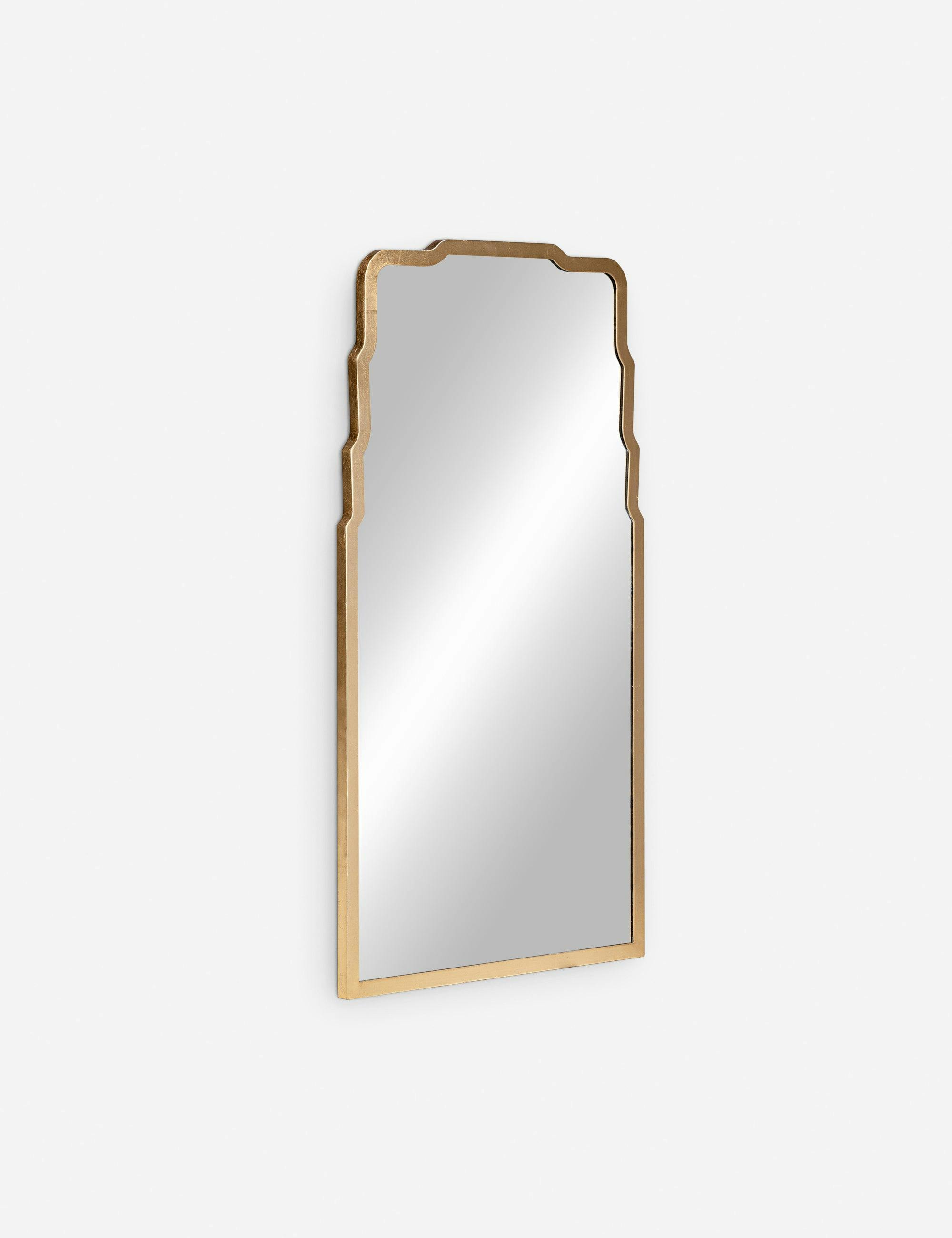 Landen Rectangular Gold Finish Contemporary Wall Mirror