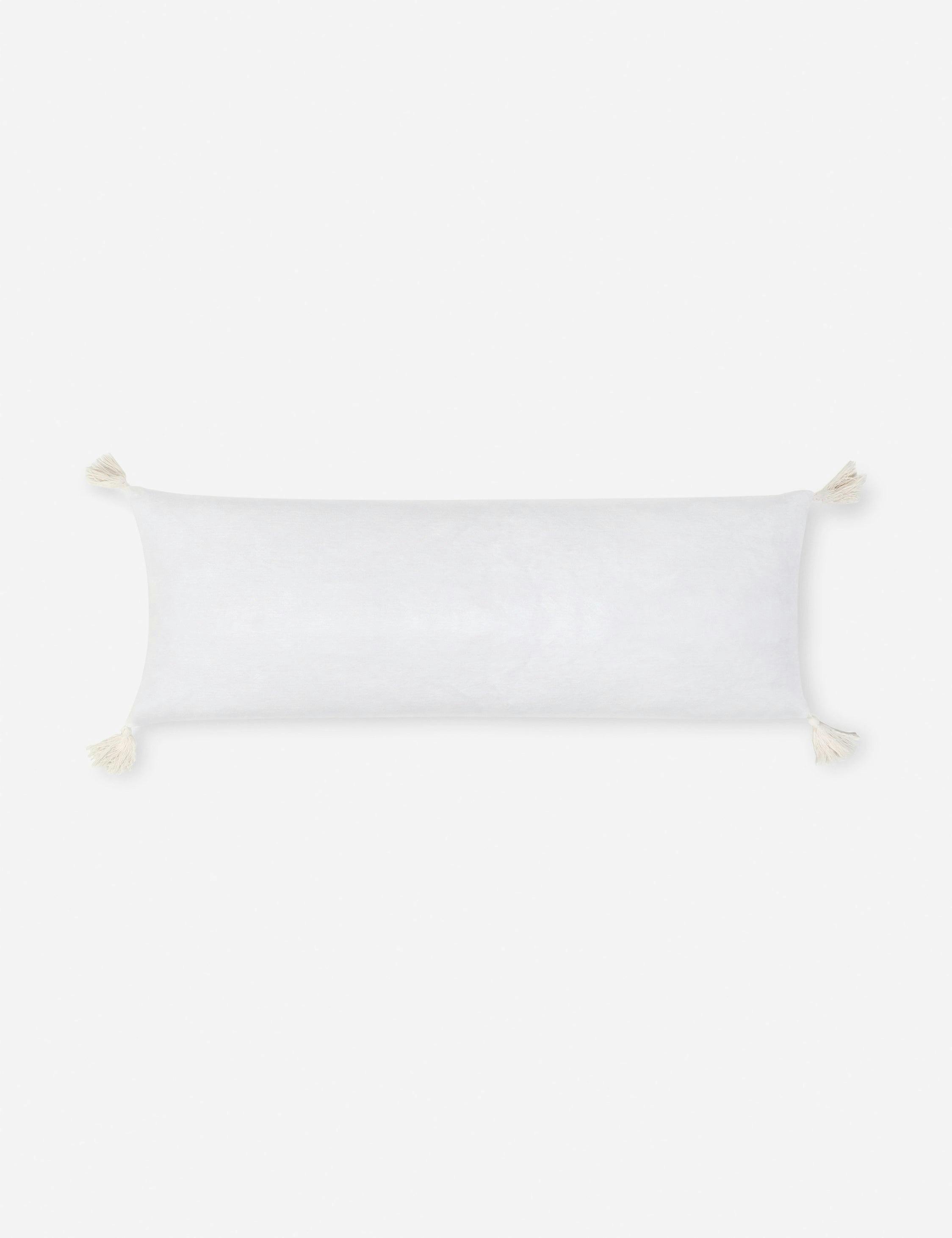 Bianca Velvet Pillow by Pom Pom at Home - White / Lumbar