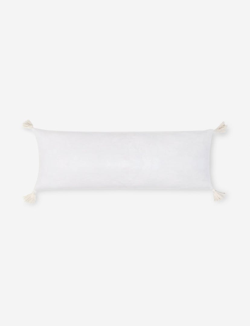 Bianca Velvet Pillow by Pom Pom at Home - White / Lumbar