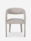 Joel Mid Century Modern Light Grey Upholstered Dining Arm Chair