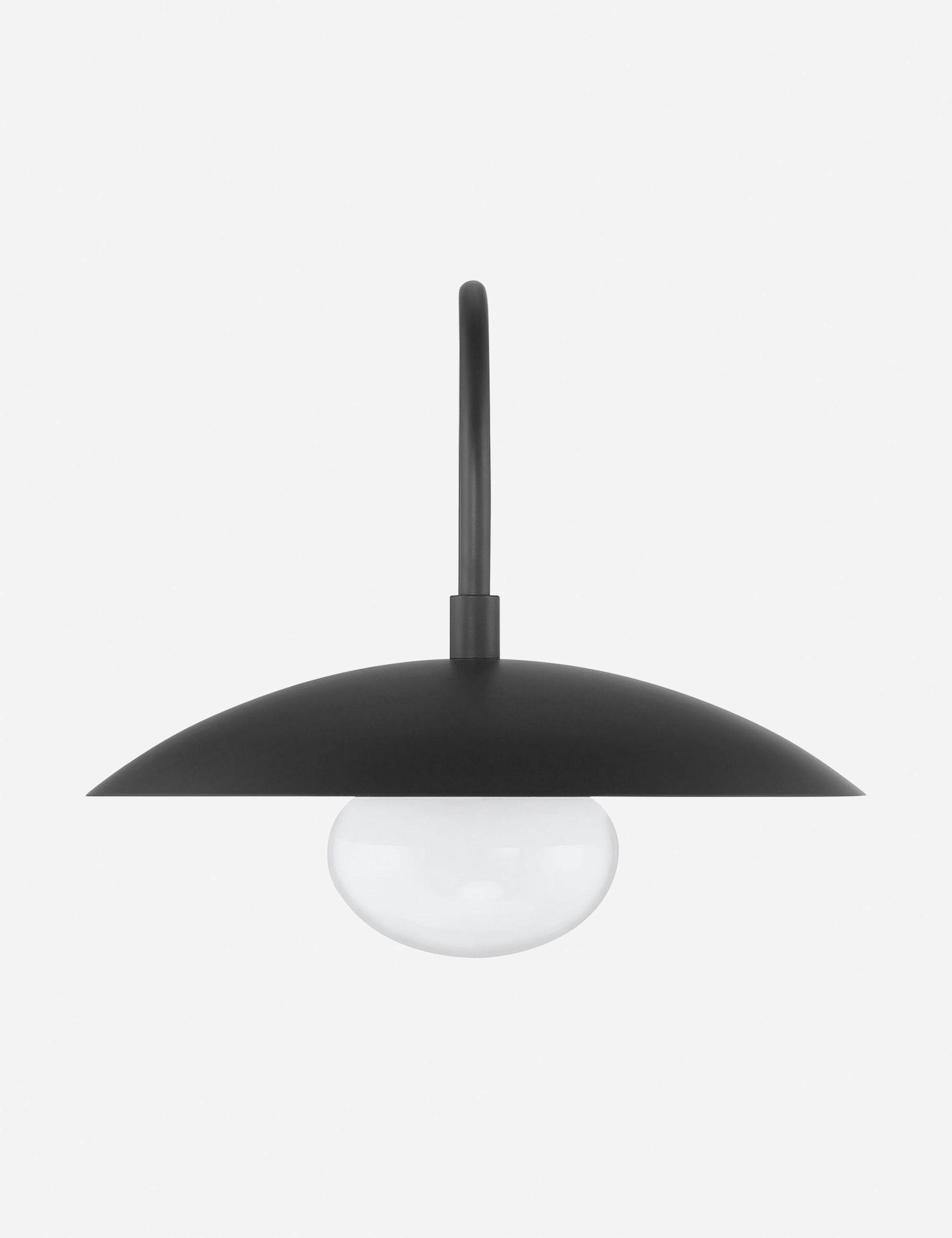 Shah Curved Arm Matte Black Minimalist Wall Sconce
