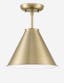 Elegant Antique Brass LED Semi-Flush Mount Ceiling Light