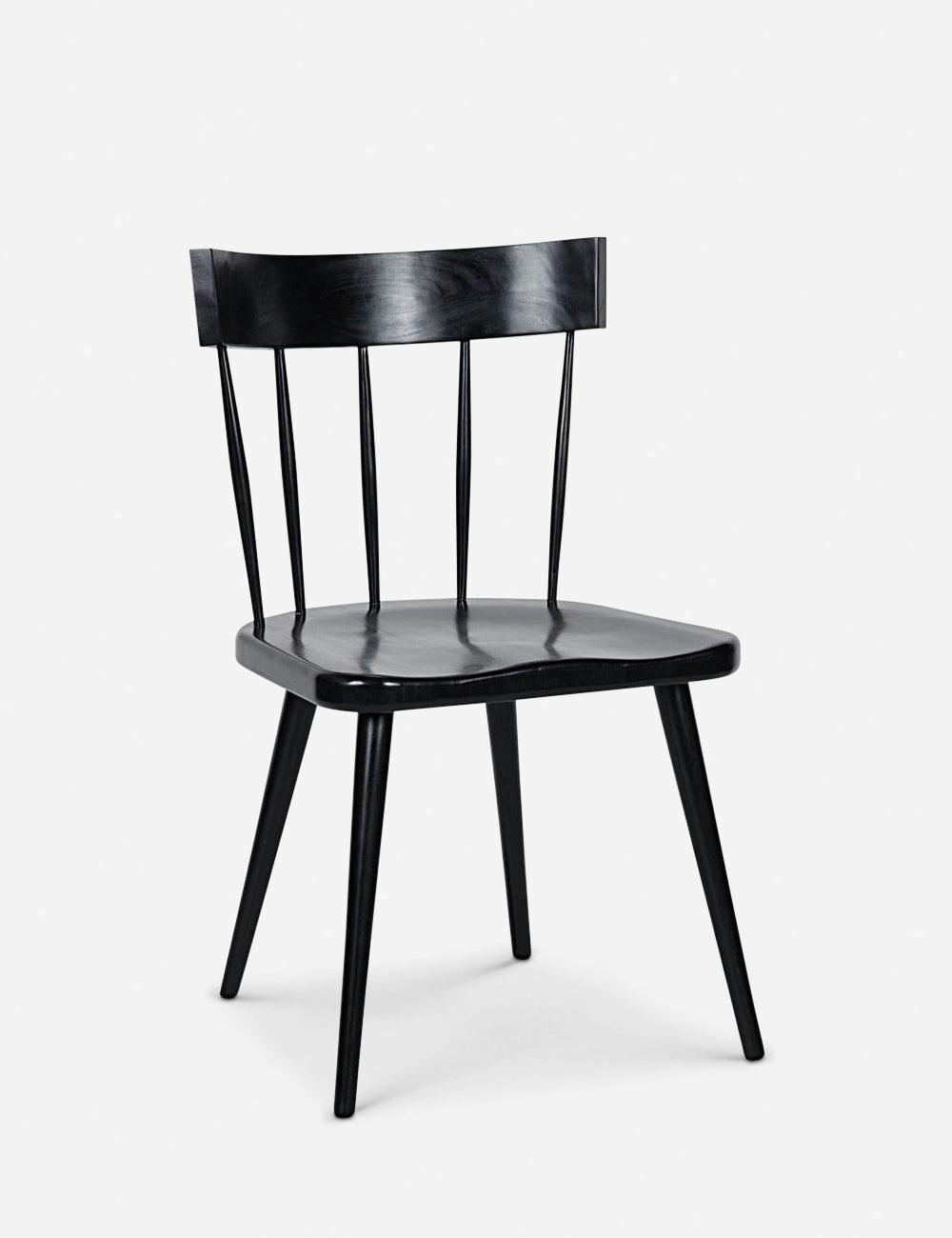 Neema Solid Wood Hand-Rubbed Black Windsor Dining Chair