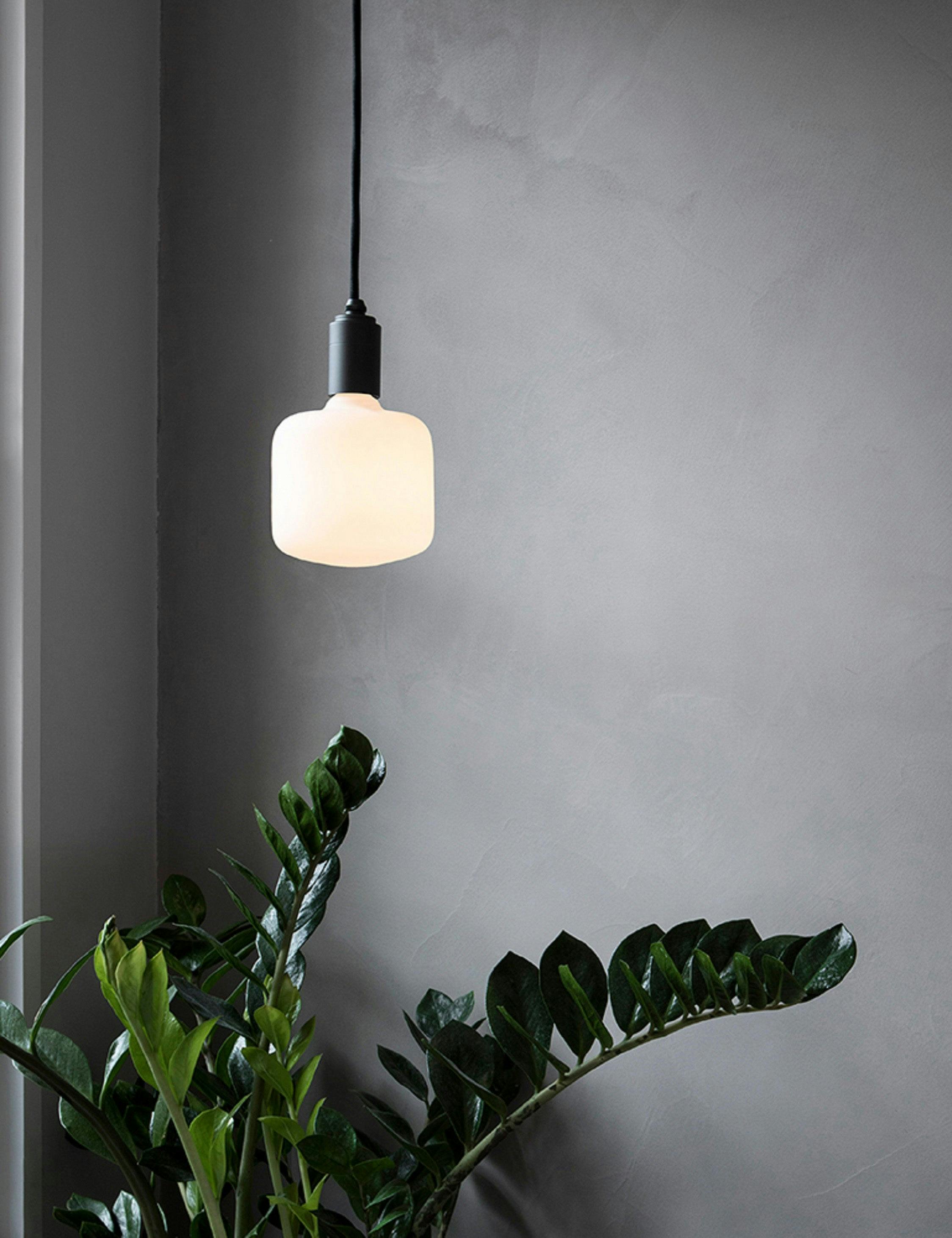Oblo Mini Graphite Pendant Light with Soft White LED Bulb