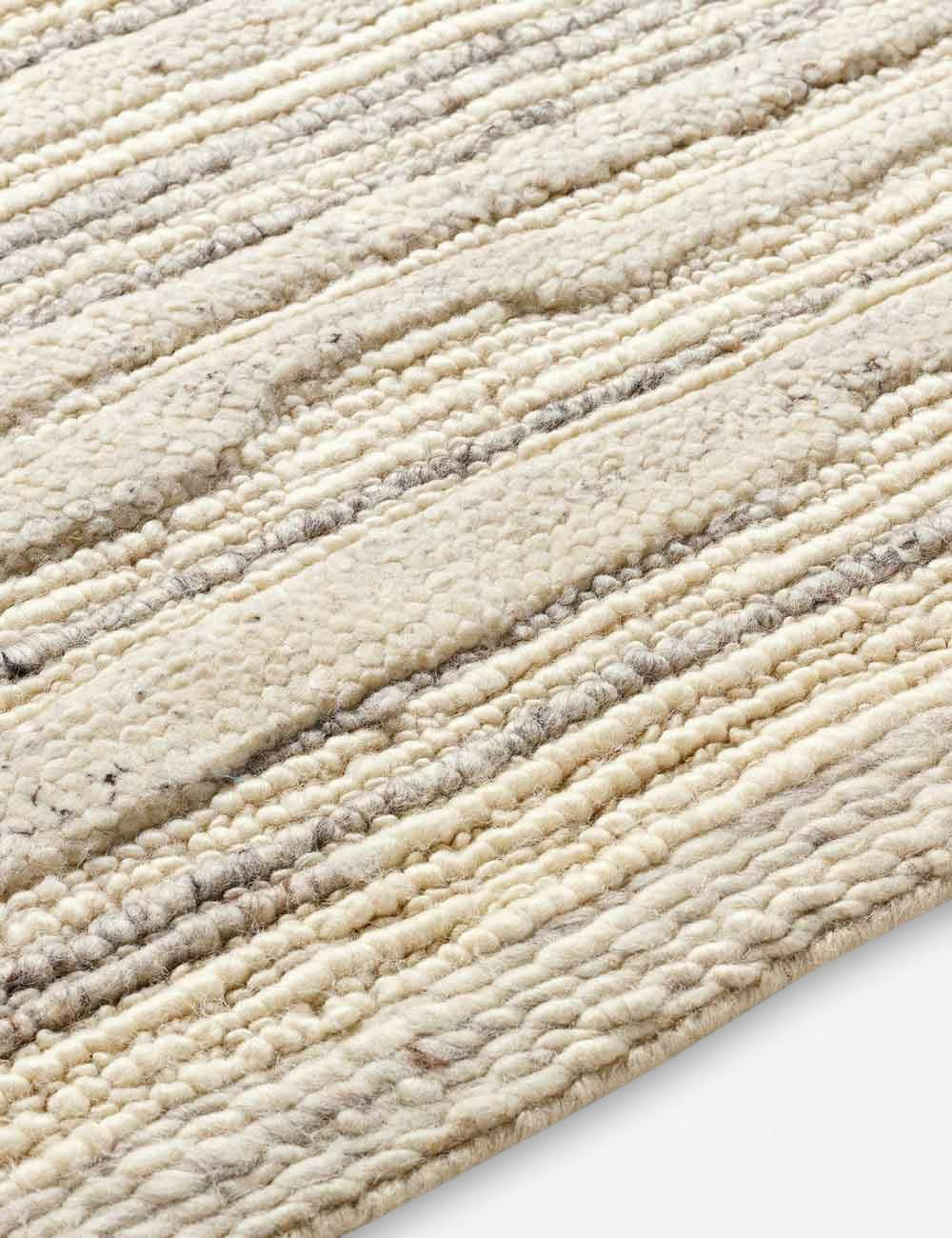 Handwoven Easy Care Gray Wool Rectangular Rug, 9' x 12'