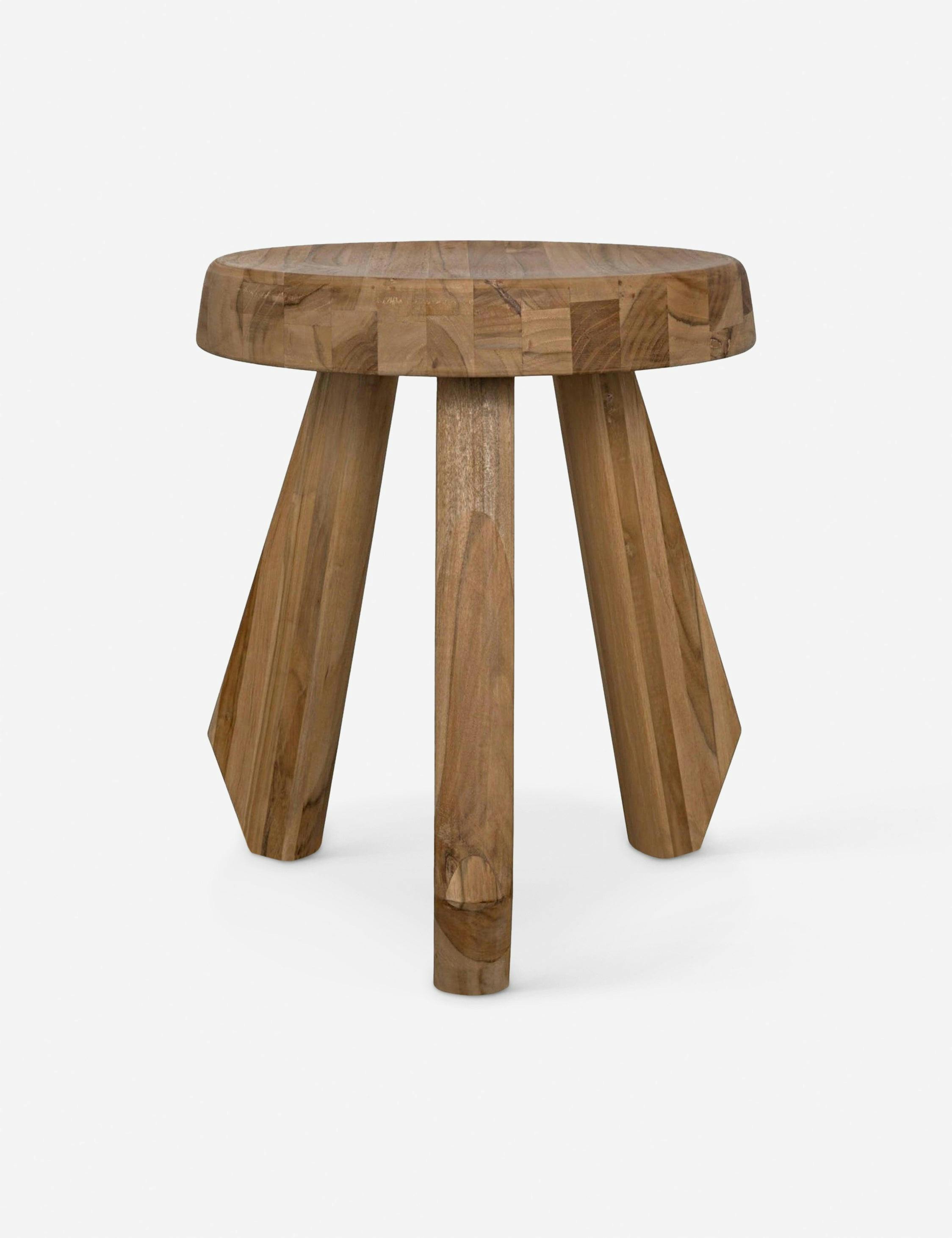 Svana 18.5" Natural Solid Wood Accent Stool