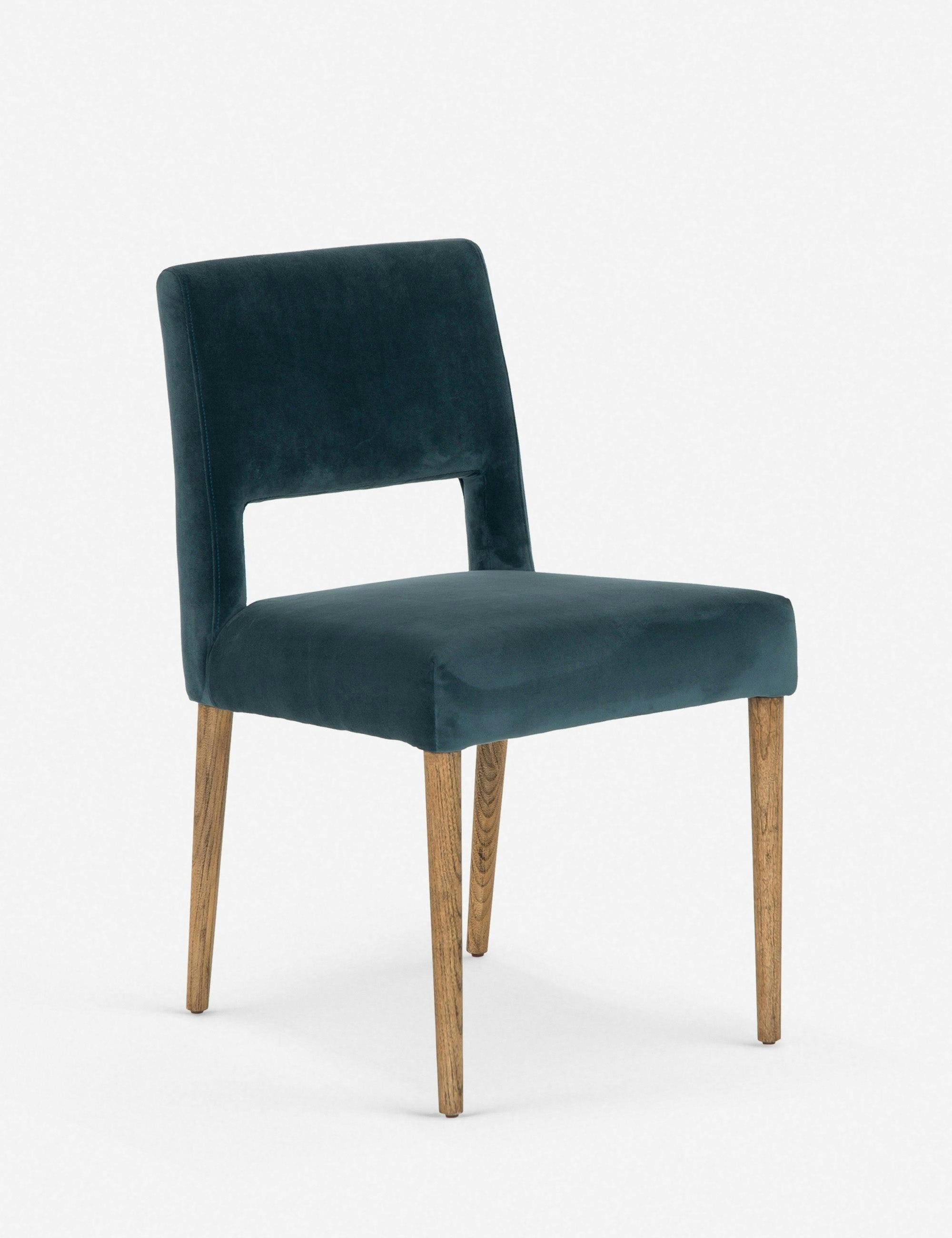 Ninette Teal Velvet Upholstered Dining Chair