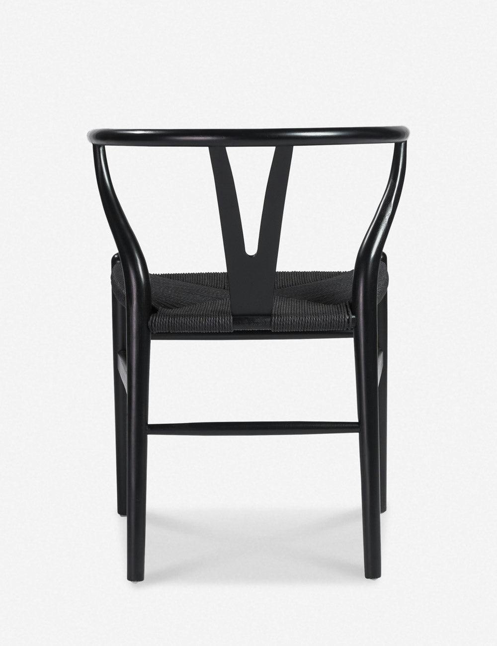 Cylia Black Wood Frame Woven Rush Dining Chair (Set of 2)