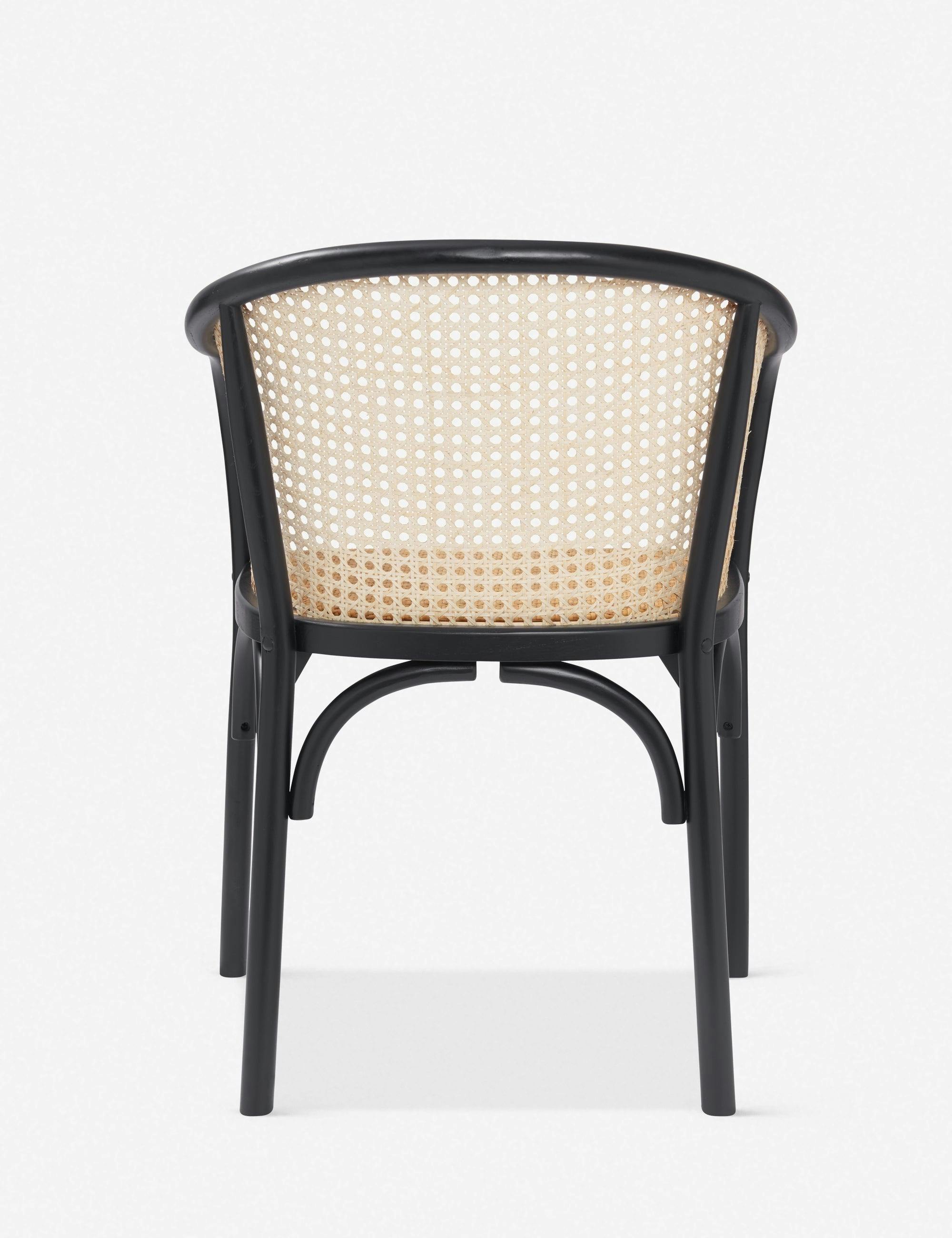 Summer Black Wood and Natural Rattan Dining Chair