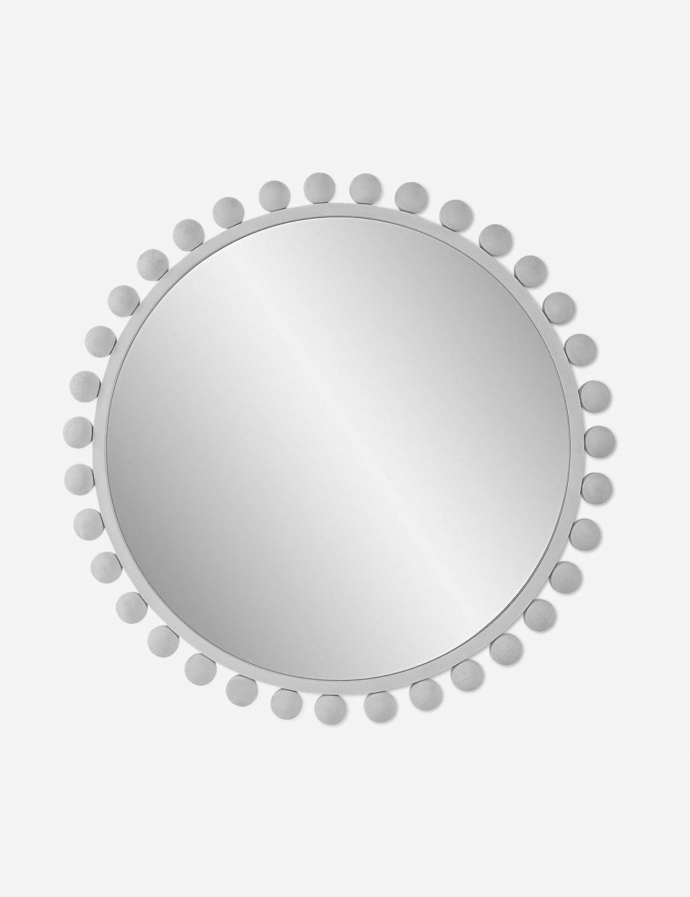 Megs White Round Wall Mirror