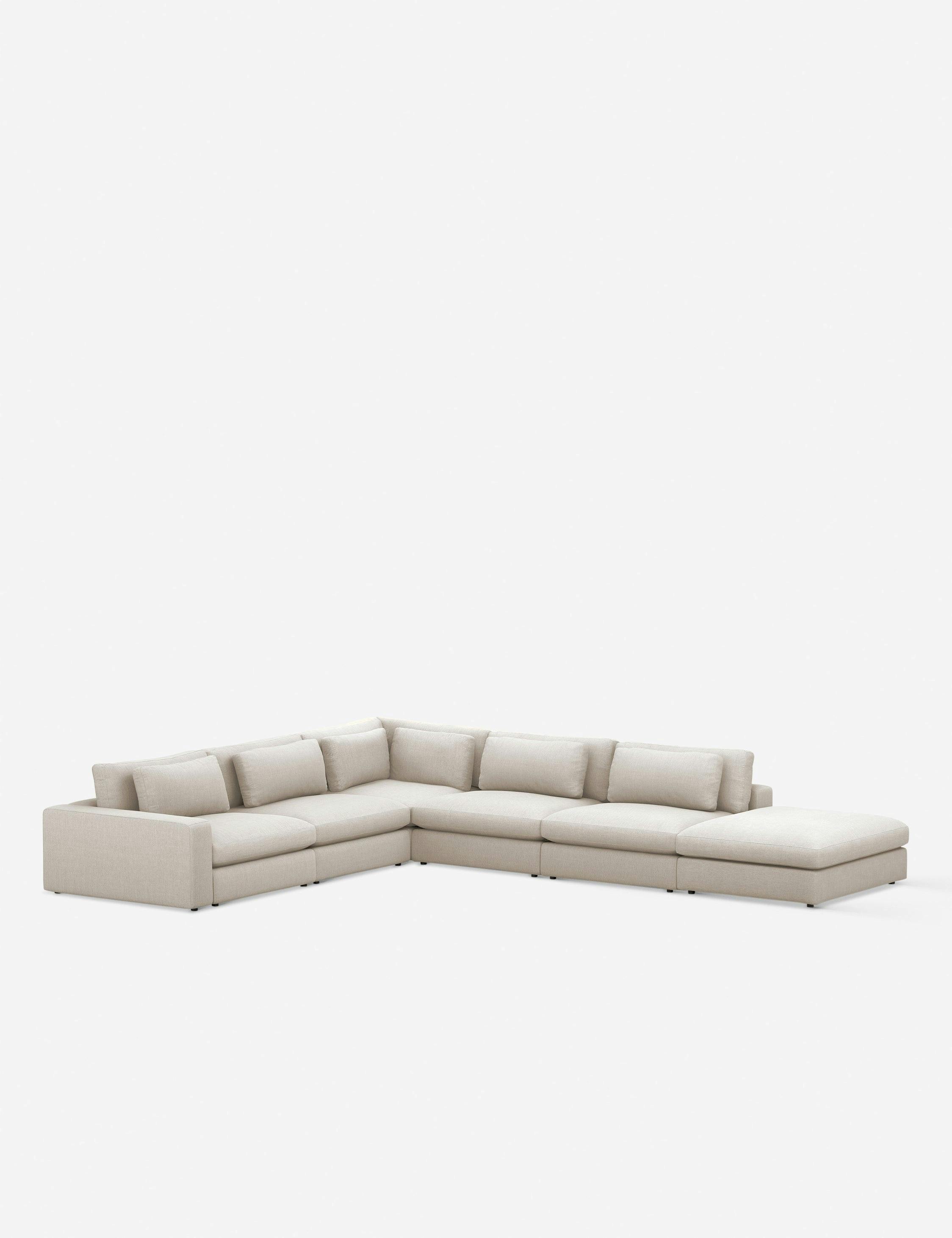 Cresswell Essence Natural 5-Piece Corner Sectional Sofa with Ottoman