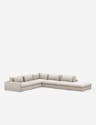Cresswell Corner Sectional Sofa - Off White / 5-Piece / Left-Facing with Ottoman