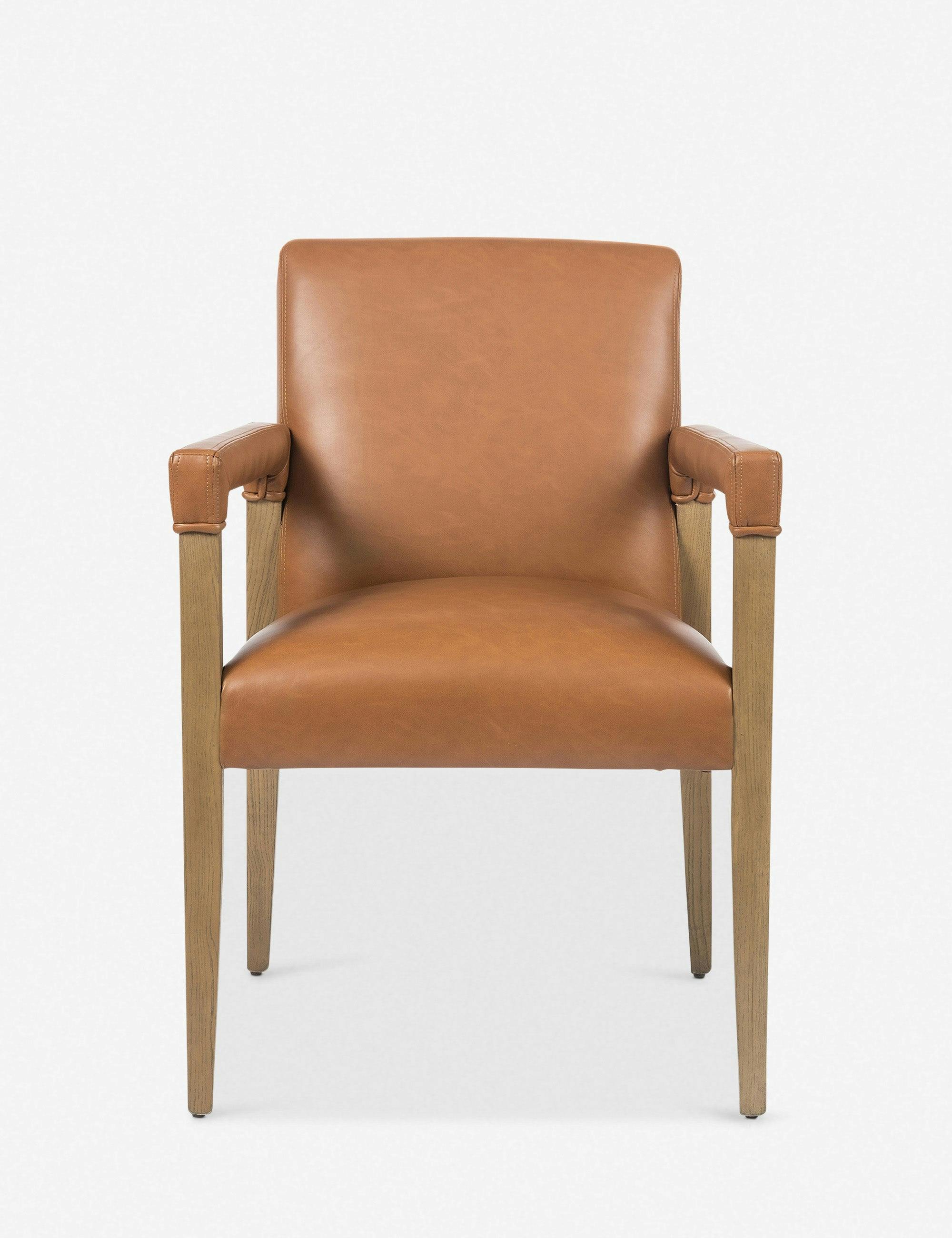 Marla Tan Leather Upholstered Dining Chair